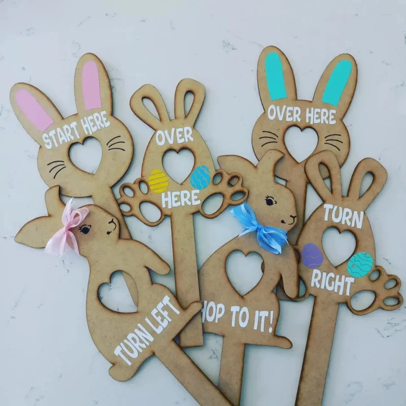 Customisable MDF Easter Bunnies
