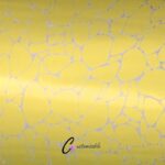 Gold shattered glass sticker vinyl close up