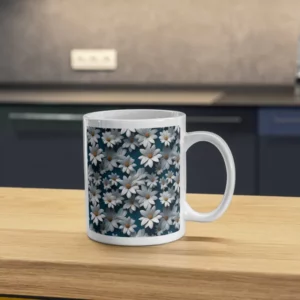 Blue Daisy Mug Sublimation Blanks