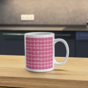 Pink Gingham Mug Sublimation Blanks