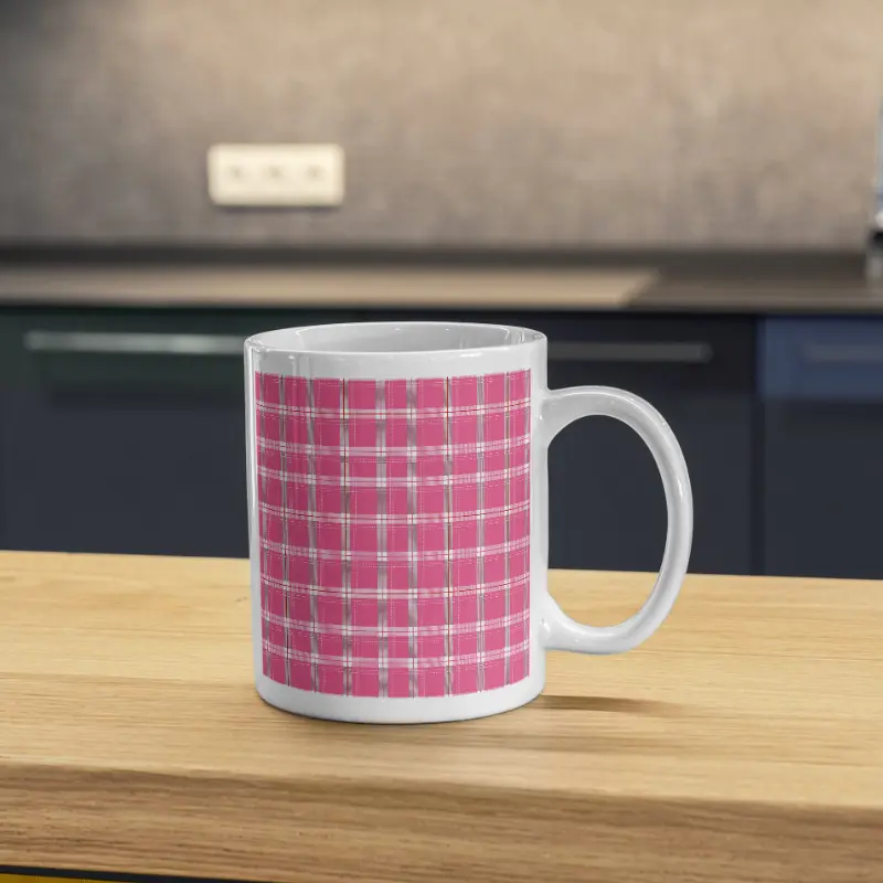 Onderwysers Plant Koffie Mug Wrap 2 Pink Gingham Mug Sublimation Blanks