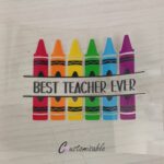 Best Teacher Ever Mug UVDTF Sticker  design on a ceramic mug or Libby cup mockup, ideal for vibrant customized craft gifts.
