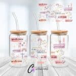 Christian Affirmation Wrap UVDTF Sticker design on a ceramic mug mockup, ideal for vibrant customized craft gifts.