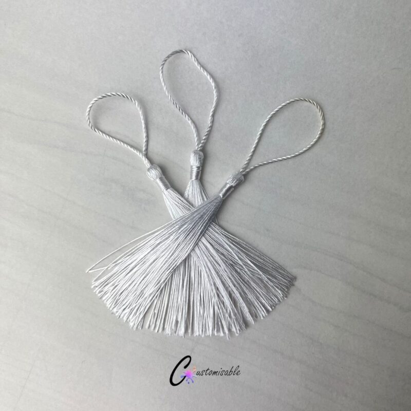 White Bookmark Tassel SIDE