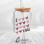 Blush Love UVDTF Sticker design on a ceramic mug mockup, ideal for vibrant customized craft gifts.