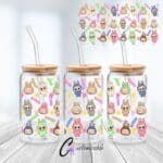 Bubu Giggles Wrap UVDTF Sticker design on a ceramic mug mockup, ideal for vibrant customized craft gifts.