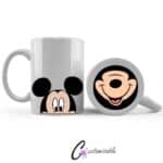 Mickey Mouth Mug UVDTF Sticker design on a ceramic mug mockup, ideal for vibrant customized craft gifts.