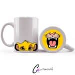 Simba Mouth Mug UVDTF Sticker design on a ceramic mug mockup, ideal for vibrant customized craft gifts.