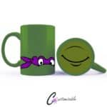 Donatello Mouth Mug UVDTF Sticker design on a ceramic mug mockup, ideal for vibrant customized craft gifts.
