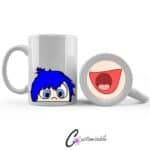Joy Mouth Mug UVDTF Sticker design on a ceramic mug mockup, ideal for vibrant customized craft gifts.