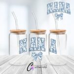 Nana demiWrap UVDTF Sticker design on a ceramic mug mockup, ideal for vibrant customized craft gifts.