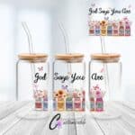 You are Lovely demiwrap UVDTF Sticker design on a ceramic mug mockup, ideal for vibrant customized craft gifts.