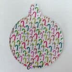 Candy Canes Christmas Bauble Pattern Acrylic