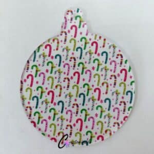 Candy Canes Christmas Bauble Pattern Acrylic