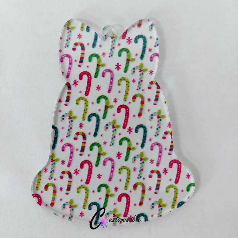 Candy Canes Christmas Bell Pattern Acrylic
