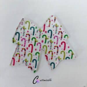Candy Canes Christmas Bow Pattern Acrylic