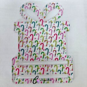 Candy Canes Money Card Box Pattern Acrylic