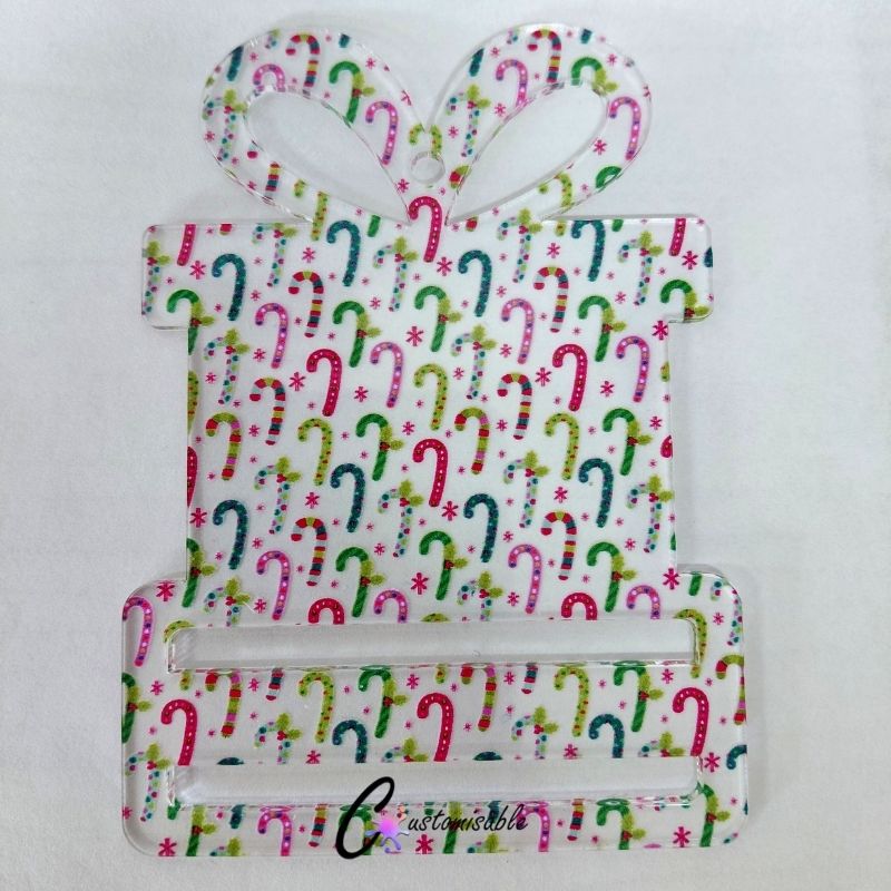 Candy Canes Money Card Box Pattern Acrylic Candy Canes Money Card Box Pattern Acrylic