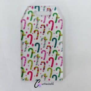 Candy Canes Ribbon Gift Tag Pattern Acrylic