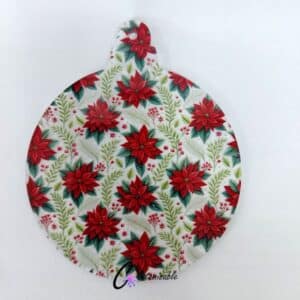 Poinsetta 8cm Bauble Pattern Acrylic