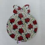 Poinsetta 8cm Christmas Bow Pattern Acrylic