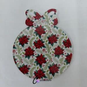 Poinsetta 8cm Christmas Bow Pattern Acrylic