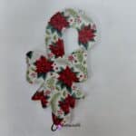 Poinsetta Bow Candy Cane Pattern Acrylic