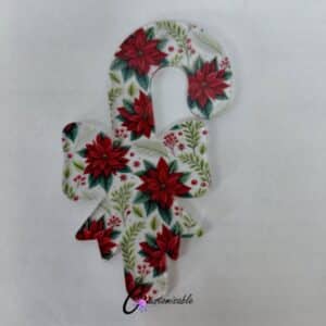 Poinsetta Bow Candy Cane Pattern Acrylic