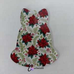 Poinsetta Christmas Bell Custom Pattern Acrylic