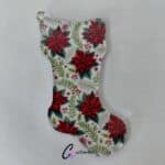 Poinsetta Christmas Stocking Custom Pattern Acrylic