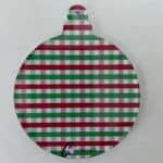 Red Gingham 8cm Bauble Pattern Acrylic