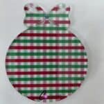 Red Gingham 8cm Christmas Bow Pattern Acrylic