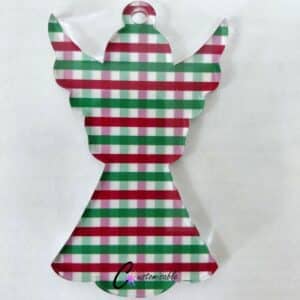Red Gingham Angel Pattern Acrylic