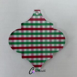 Red Gingham Arabesque Pattern Acrylic