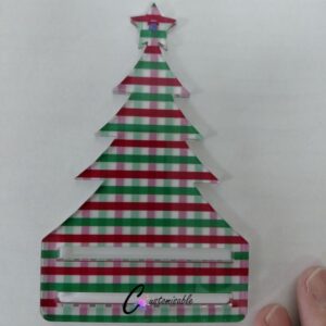 Red Gingham Money Card Tree Pattern Acrylic