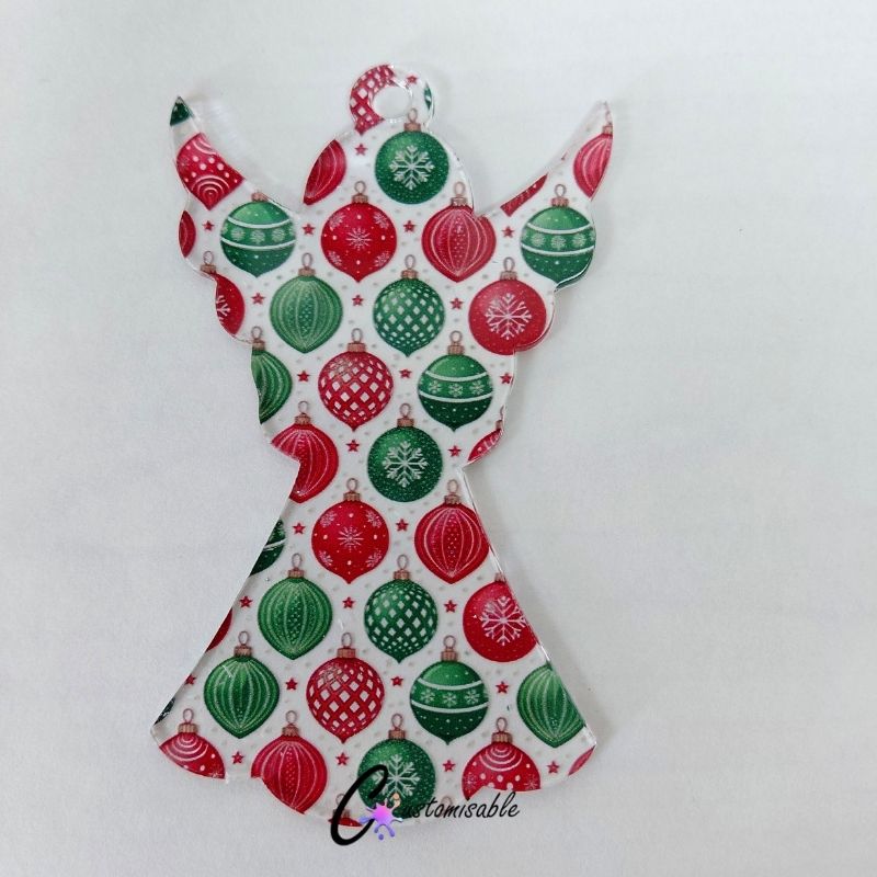 Xmas Bauble Angel Pattern Acrylic Xmas Bauble Angel Pattern Acrylic