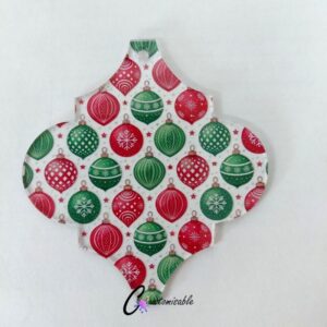 Xmas Bauble Arabesque Pattern Acrylic