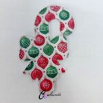 Xmas Bauble Bow Candy Cane Pattern Acrylic