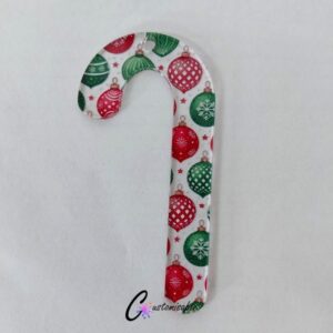 Xmas Bauble Candy Cane Pattern Acrylic