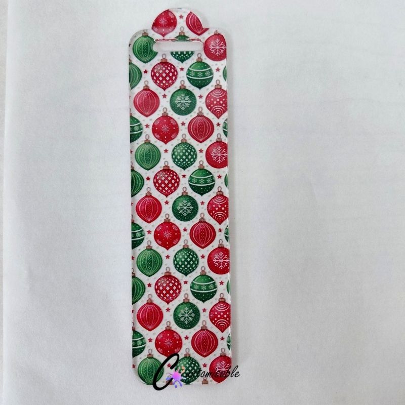 Xmas Bauble Dome Bookmark Pattern Acrylic Xmas Bauble Dome Bookmark Pattern Acrylic