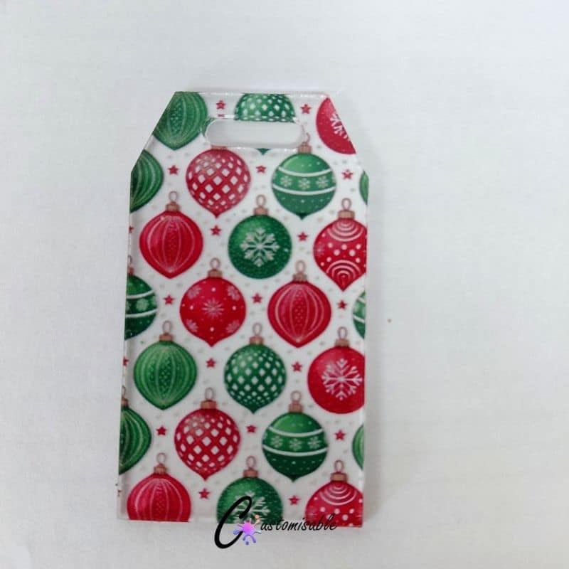 Xmas Bauble Ribbon Gift Pattern Acrylic Tag