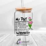 Grinch Day UVDTF Sticker design on a ceramic mug mockup, ideal for vibrant customized craft gifts.