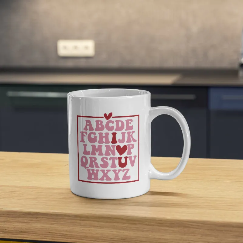 Alphabet Love Mug Sublimation Blanks Alphabet Love Mug Sublimation Blanks