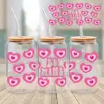 Be Mine Wrap UVDTF Sticker design on a ceramic mug mockup, ideal for vibrant customized craft gifts.