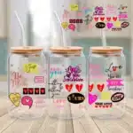 Graffiti Love Wrap UVDTF Sticker design on a ceramic mug mockup, ideal for vibrant customized craft gifts.