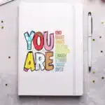 You are Kind Diary UVDTF Sticker design on a ceramic mug mockup, ideal for vibrant customized craft gifts.