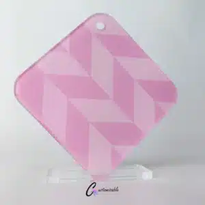 Custom Acrylic Pink Herringbone