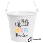 Pastel Egg Hunter UVDTF Sticker design on a ceramic mug mockup, ideal for vibrant customized craft gifts.