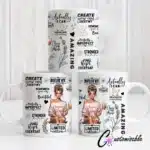 Choose to Shine UVDTF Sticker design on a ceramic mug mockup, ideal for vibrant customized craft gifts.