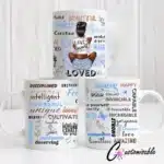 Love Yourself UVDTF Sticker design on a ceramic mug mockup, ideal for vibrant customized craft gifts.